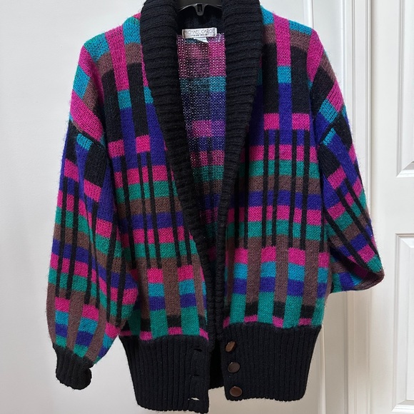 80s VTG Sweater MICHAEL CAROL 70%wool mohair - Picture 2 of 5